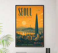 South Korea - Seoul - Vintage Tourism Travel Poster