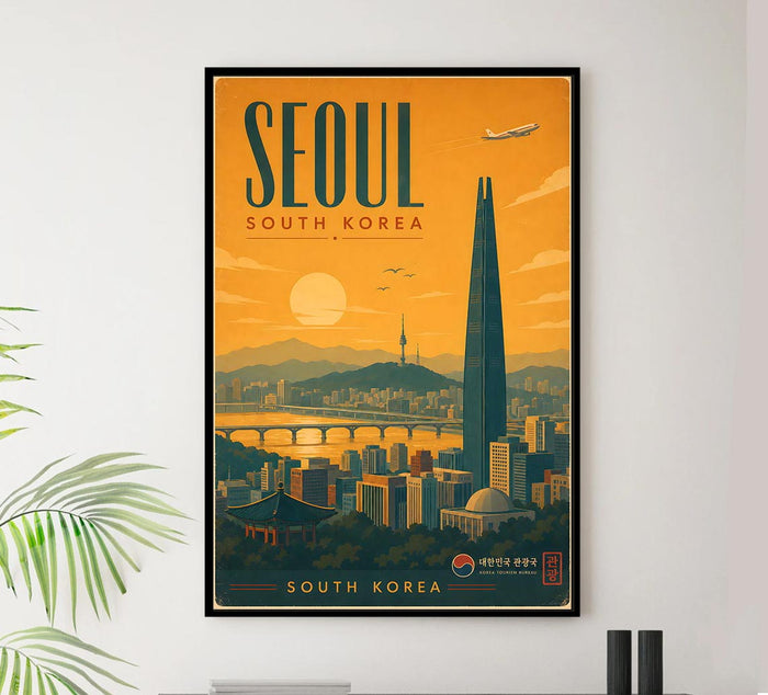 South Korea - Seoul - Vintage Tourism Travel Poster