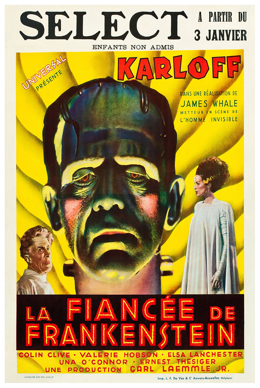 Bride of Frankenstein 1935 - Belgium - v1 - Classic Movie Poster