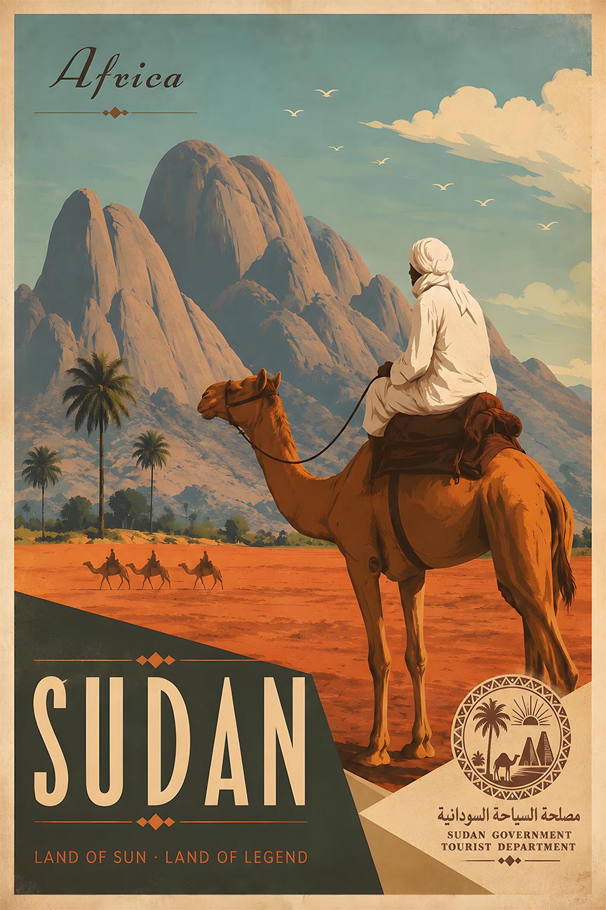 Sudan - Vintage Travel PosteR - Vintage Tourism Travel Poster