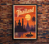 Thailand - Sunset - Tourism - v1 - Vintage Travel Poster