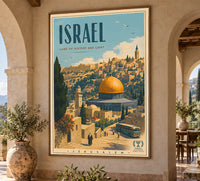 Israel - Temple Mount - Tourism - v1 - Vintage Travel Poster