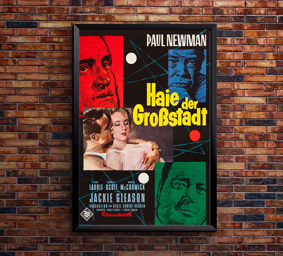 The Hustler 1961 - Paul Newman - Germany - Classic Movie Poster