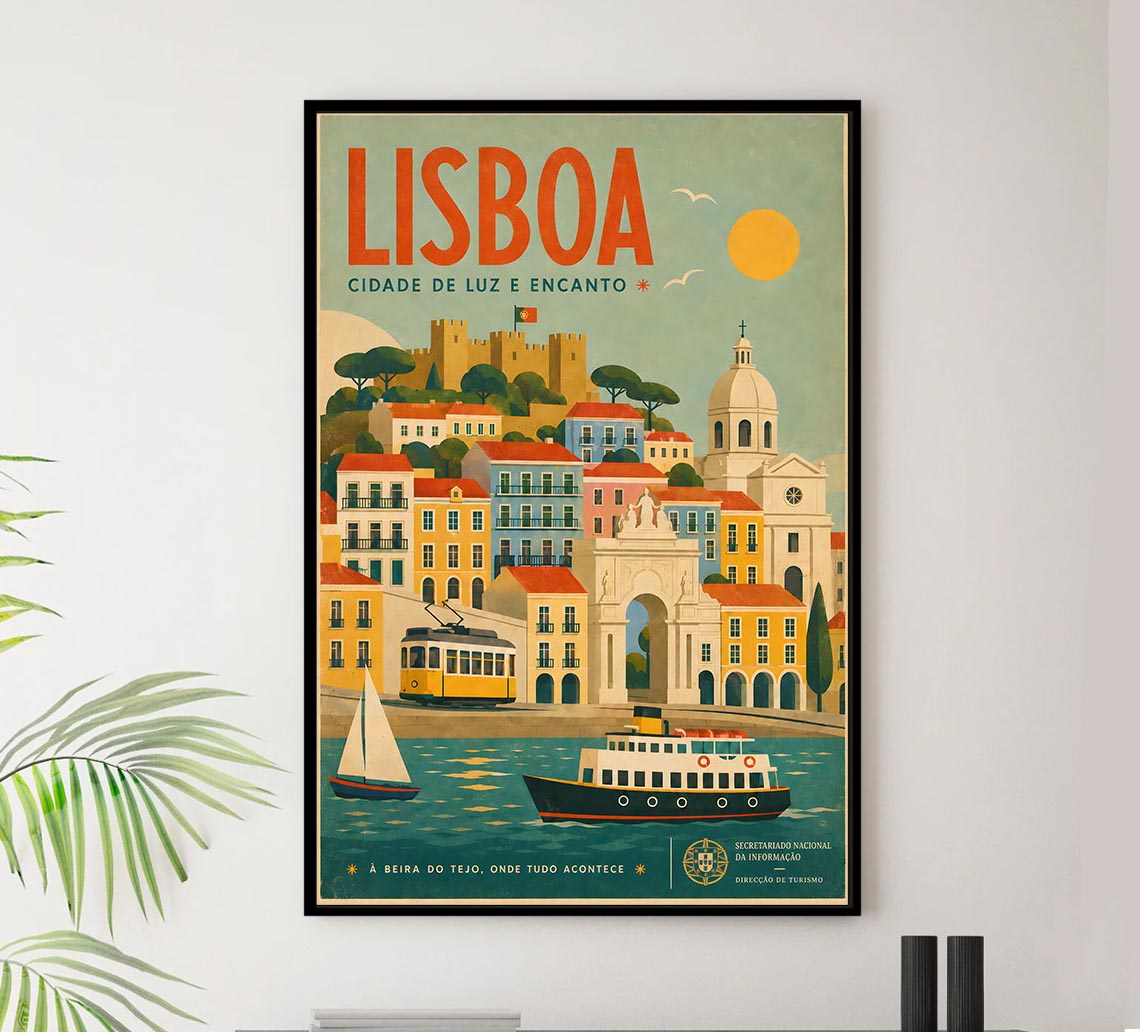 Portugal - Lisboa - Vintage Tourism Travel Poster