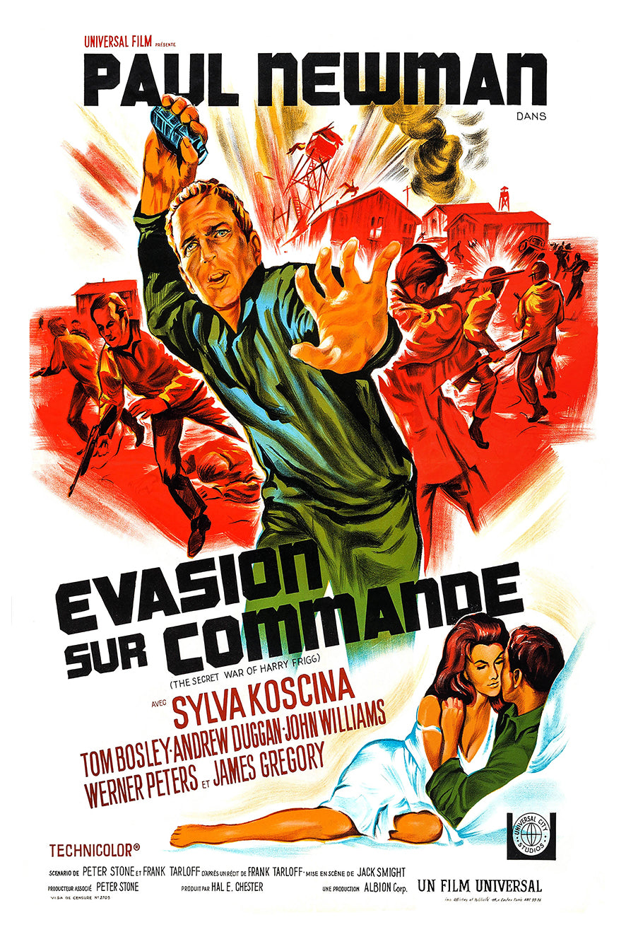 The Secret War of Harry Frigg 1968 - Paul Newman - France (2) - Classic Movie Poster