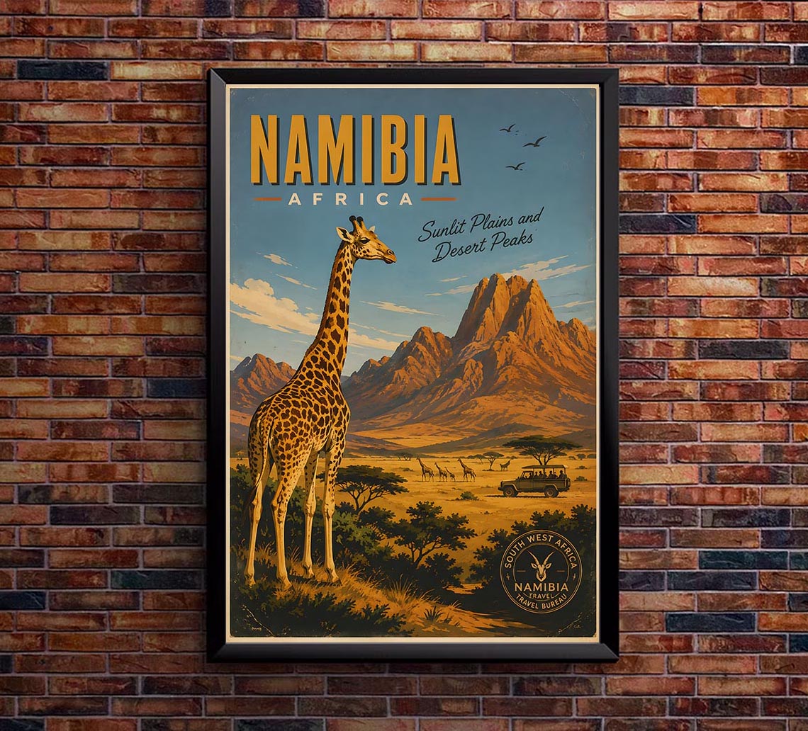 Africa - Namibia - Vintage Tourism Travel Poster