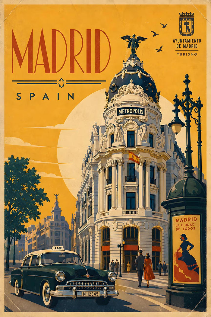 Spain - Madrid 2 - Vintage Tourism Travel Poster