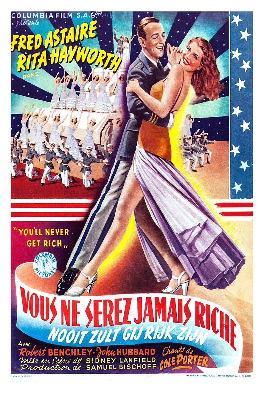 You'll Never Get Rich 1941 - Rita Hayworth - Belgium - Classic Movie Poster