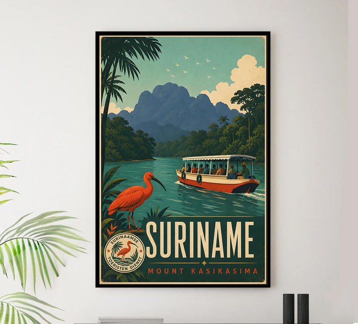 Suriname - Mount Kasishma - Vintage Tourism Travel Poster