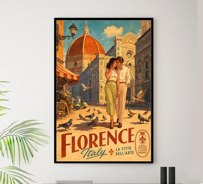 Italy - Florence - Vintage Tourism Travel Poster