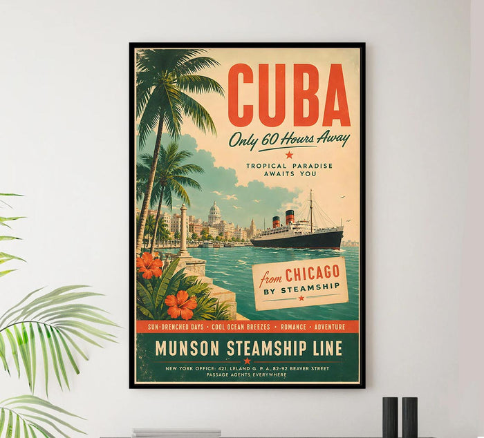 Cuba - Munson Steamship Line - New York - Vintage Tourism Travel Poster