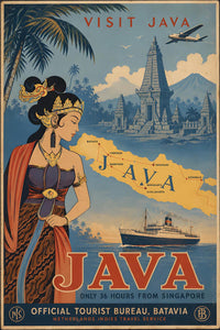 Indonesia - Visit Java - Vintage Tourism Travel Poster