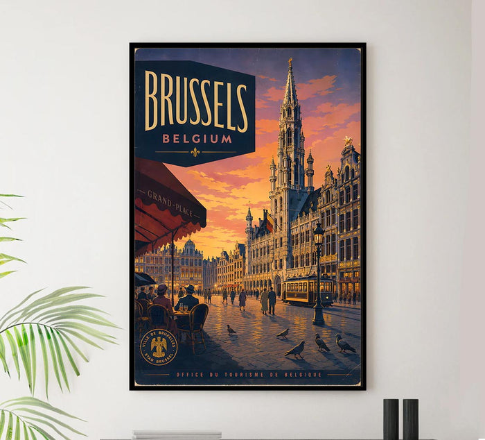 Belgium - Brussels - Vintage Tourism Travel Poster