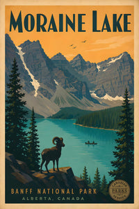 Canada - Moraine Lake - Vintage Tourism Travel Poster