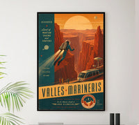 Mars - Valles Marineris - Vintage Tourism Travel Poster