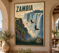 Africa - Zambia - Vintage Tourism Travel Poster