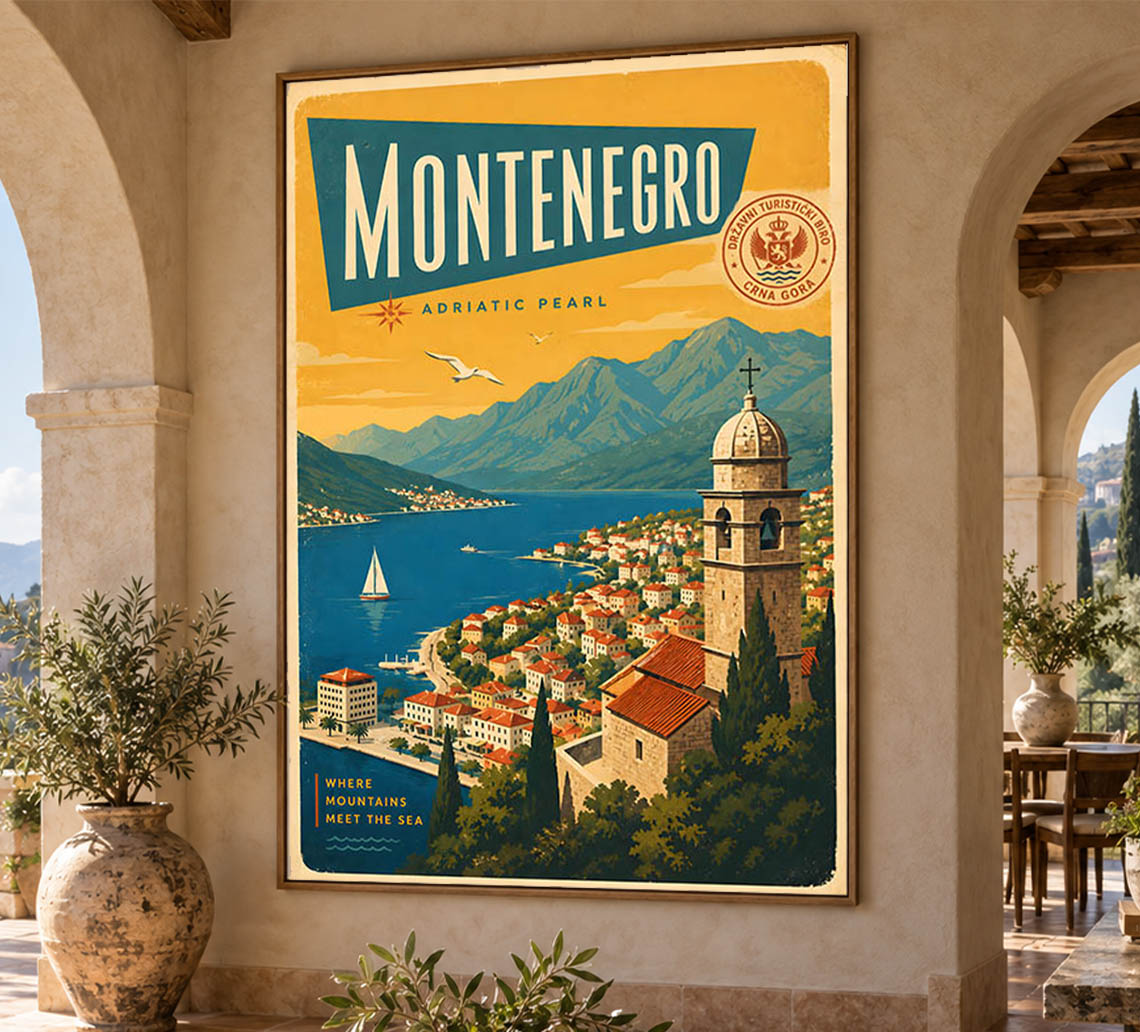 Montenegro - Tourism - v1 - Vintage Travel Poster