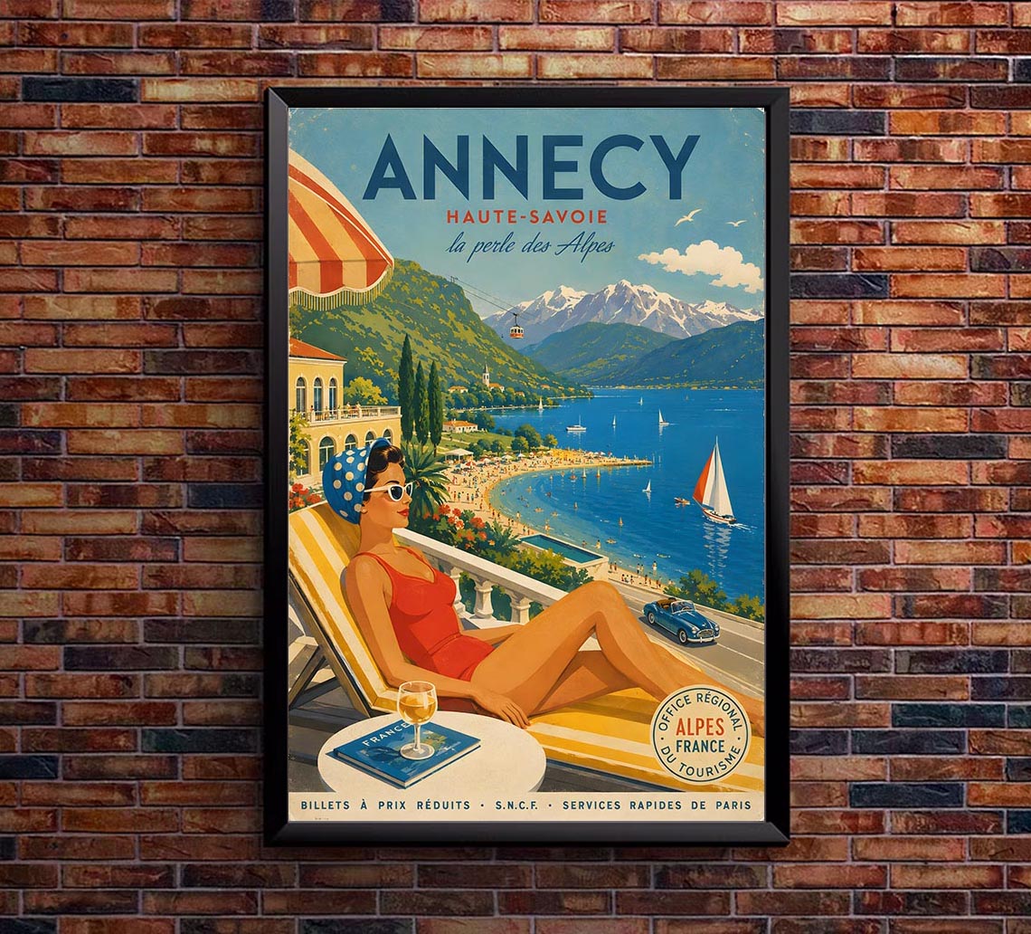 France - Annecy - Vintage Tourism Travel Poster