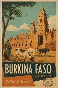 Africa - Burkina Faso - Vintage Tourism Travel Poster