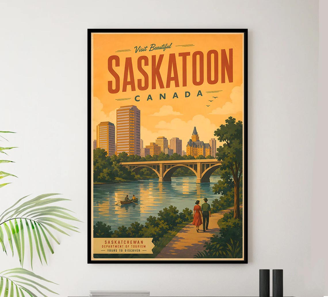 Canada - Saskatoon - Vintage Tourism Travel Poster