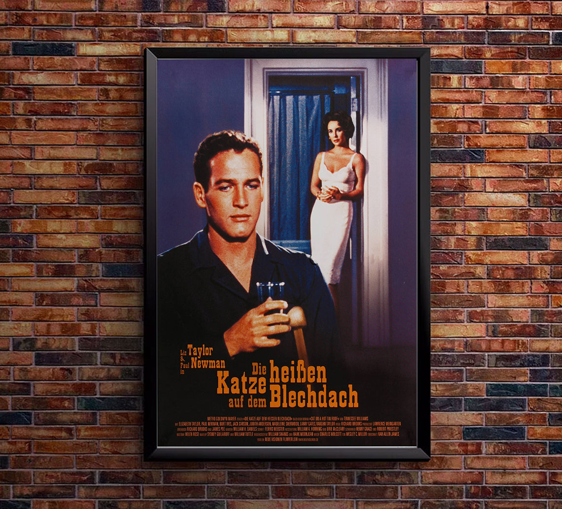 Cat on a Hot Tin Roof 1958 - Paul Newman - Germany - Classic Movie Poster