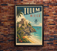 Mexico - Tulum - Vintage Tourism Travel Poster