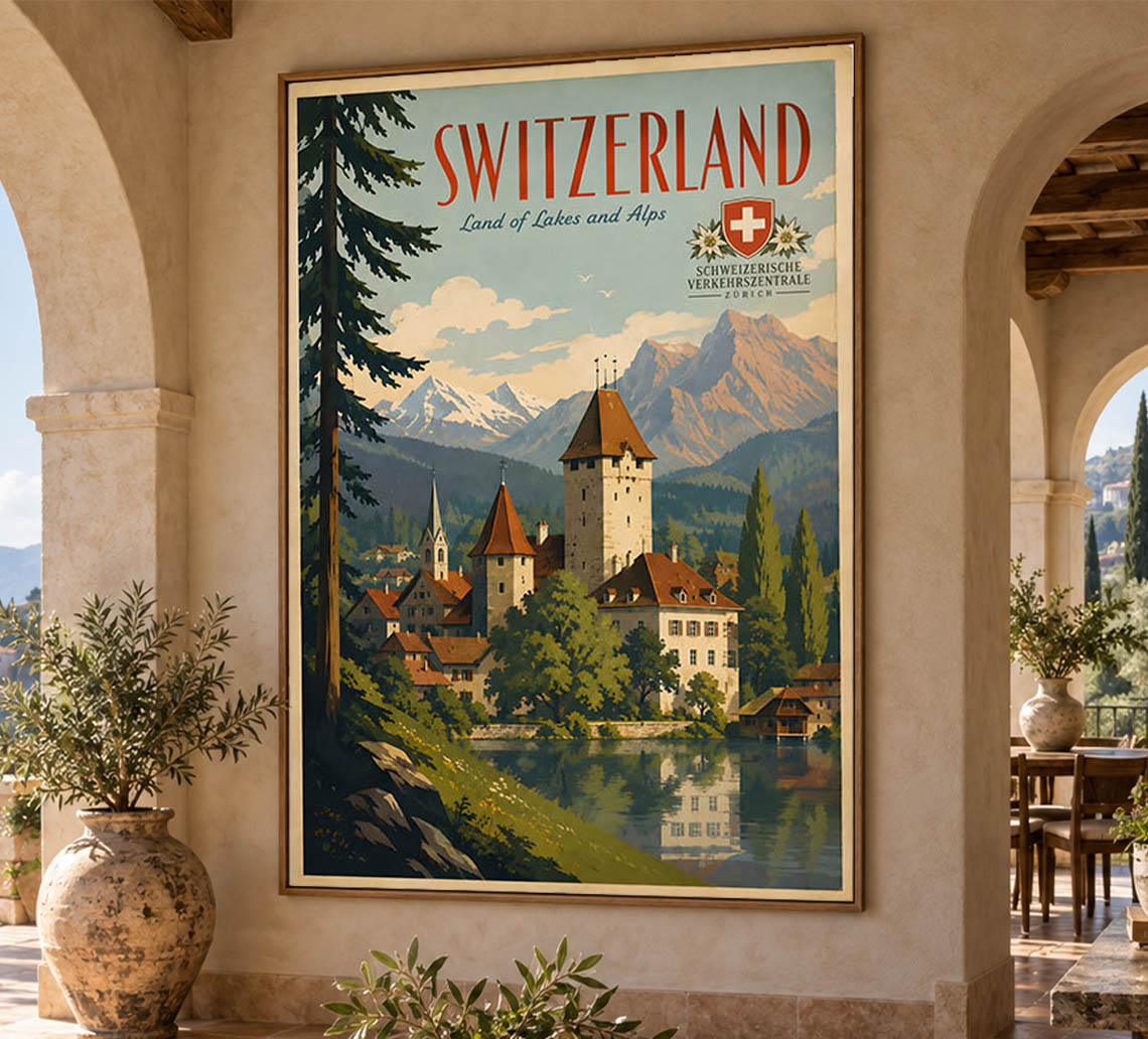 Switzerland - Tourism - v1 - Vintage Travel Poster