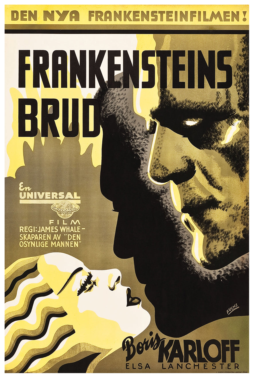 Bride of Frankenstein 1935 - Sweden - v1 - Classic Movie Poster