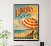 Florida - Follow The Sum - Vintage Tourism Travel Poster