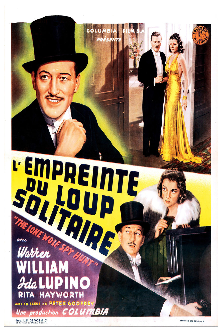 The Lone Wolf Spy Hunt 1939 - Rita Hayworth - Belgium - Classic Movie Poster