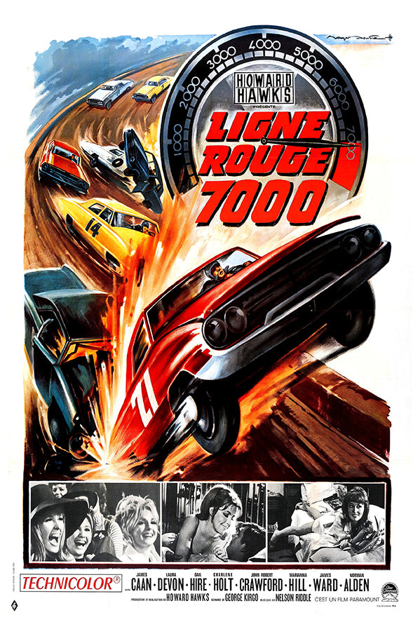 Red Line 7000 - 1965 - French - Vintage Movie Poster
