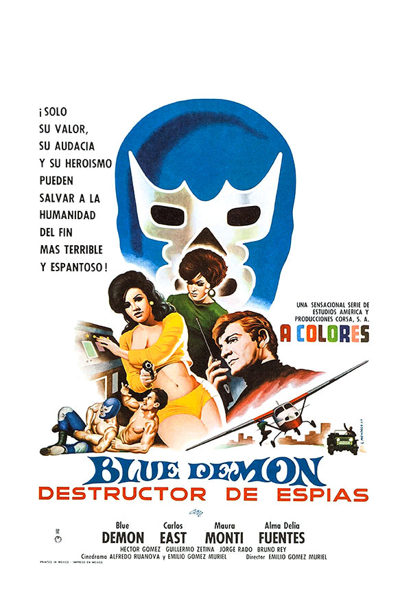 Blue Demon Spy Destroyer - Vintage Movie Poster