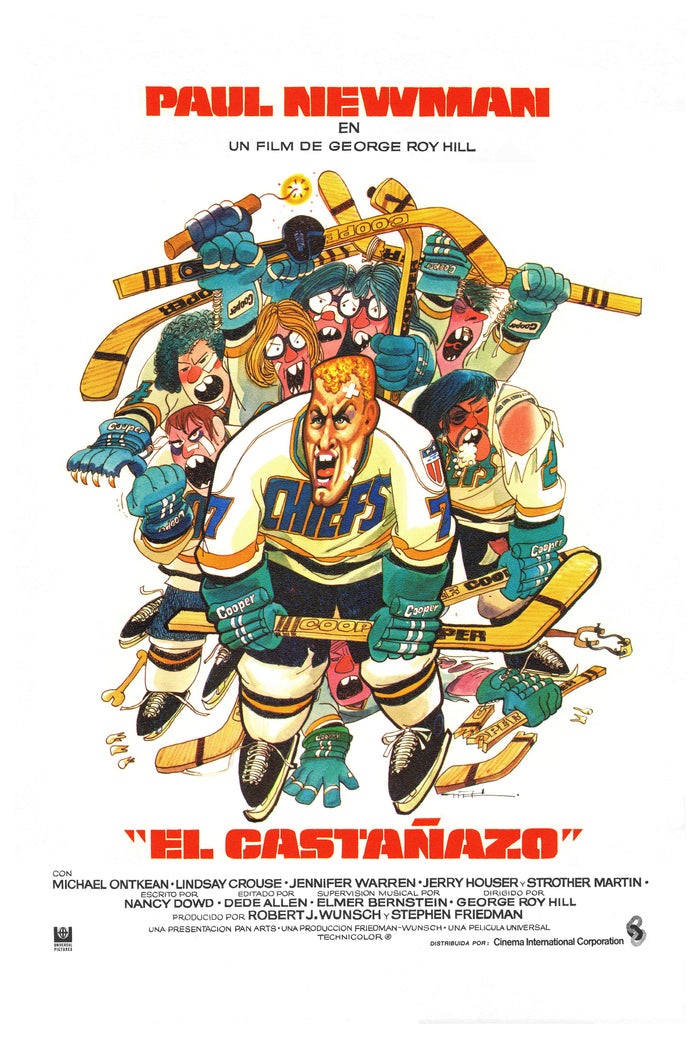 Slap Shot - Spanish - Vintage Movie Poster