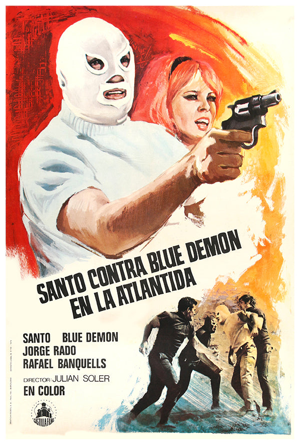 Santo vs Blue Demon in Atlantis - 1970 - Vintage Movie Poster