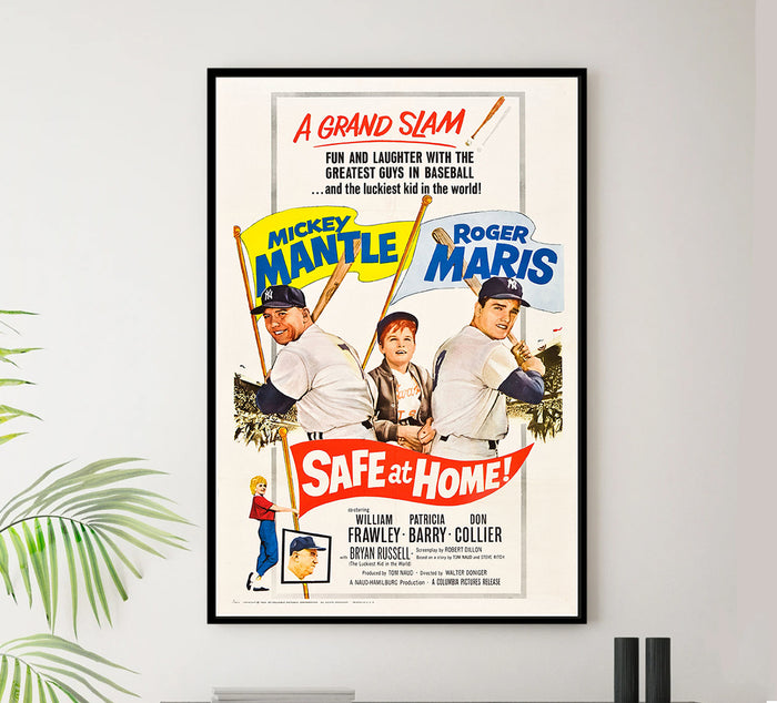 Safe at Home - Mickey Mantle - 1962 - Vintage Movie Poster