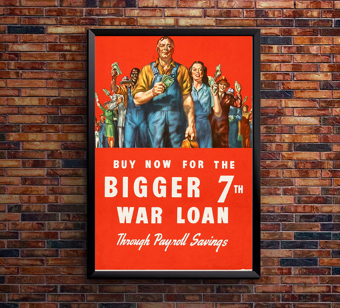 War Bonds -  Payroll Savings - 7th War Loan - WW2 Poster