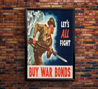 Let's All Fight - WW2 Poster