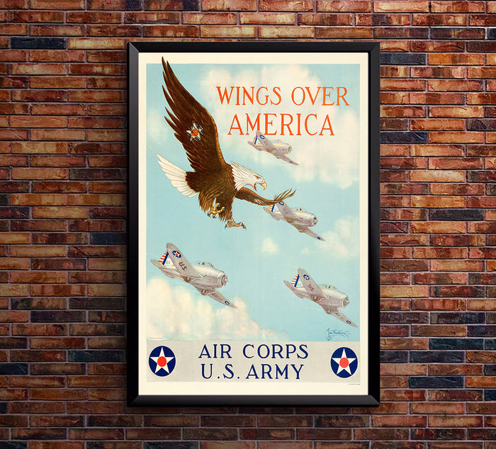 Wings Over America - Air Corps US Army - WW2 Poster