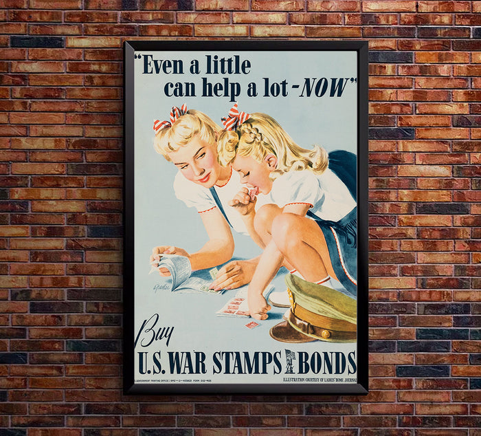 Buy US War Stamps Bonds Lick Them Over There - Canada - WW2 Poster