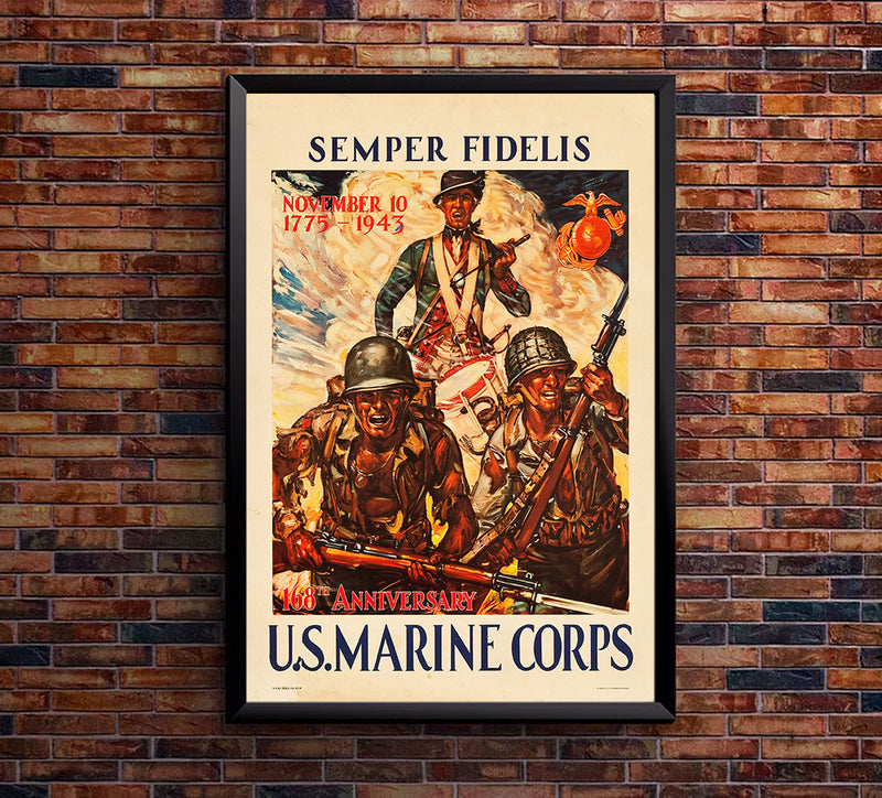 Semper Fidelis - US Marines -  - WW2 Poster