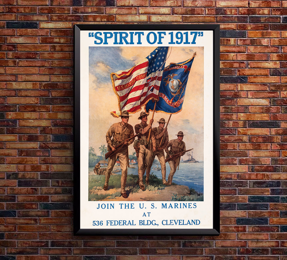 Spirit of 1917 - US Marines - WW1 - War Poster