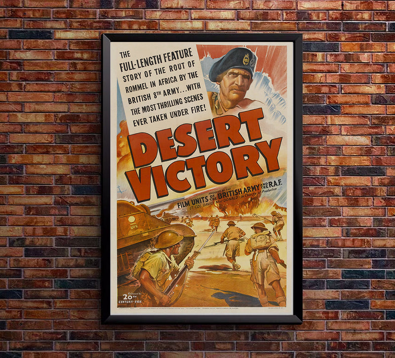 Desert Victory - John Wayne - 1943 - WW2 - Movie Poster