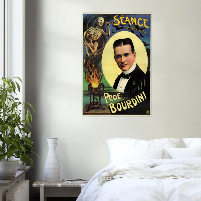 Vintage Magician Poster – Professor Bourdini – Magic themed Wall Art Print