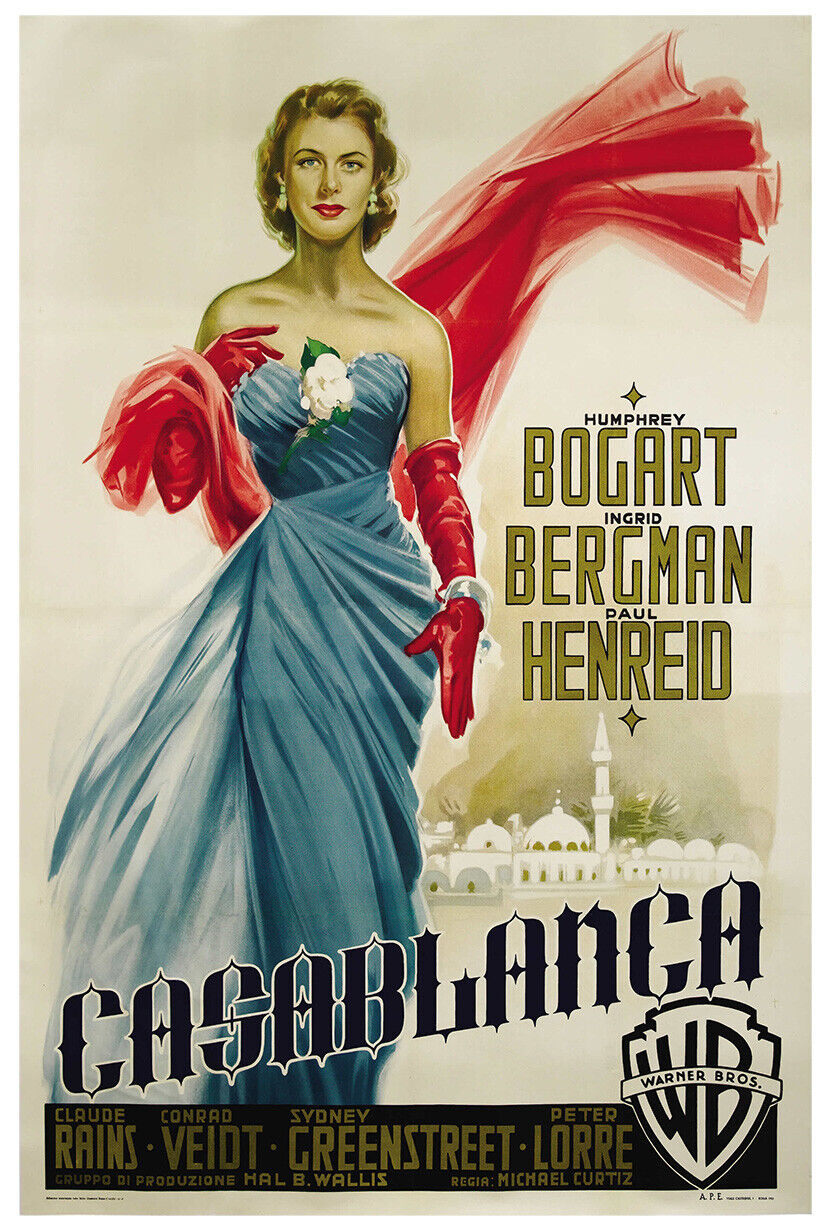Casablanca Movie Poster Print – 11x17 Inches – Humphrey Bogart, Ingrid Bergman – Reproduction, UK Made