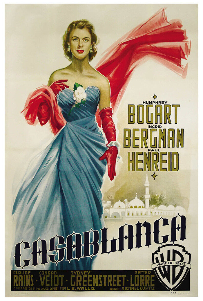 Casablanca - Vintage Movie Poster - Bogart - Ingrid Bergman - US Release