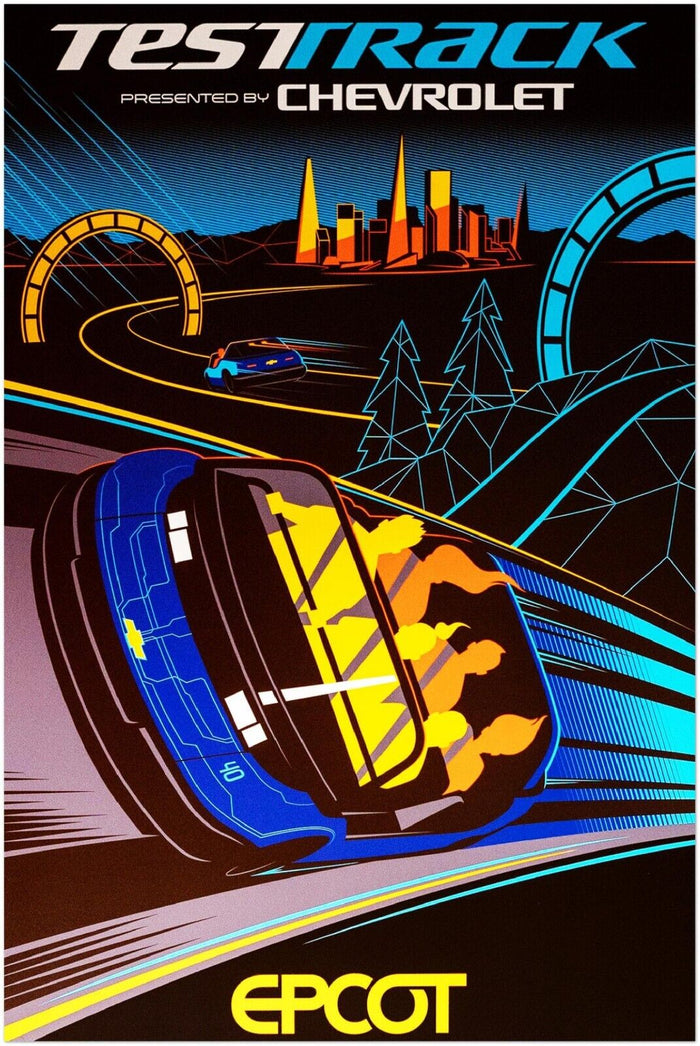 Disney Epcot Center Attraction Poster - Test Track - Disney World D23