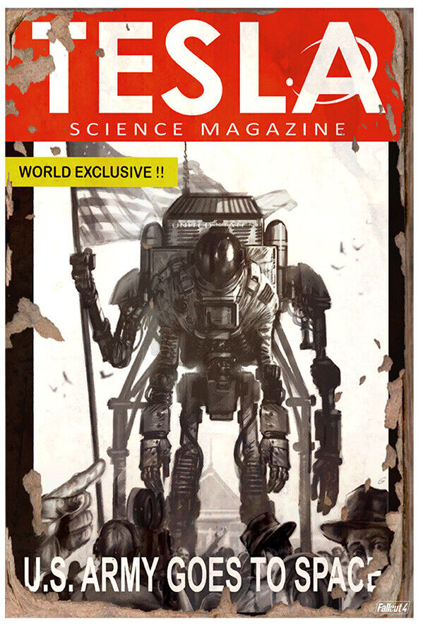 Tesla Science Journal - U.S. Army Goes to Space - Fallout 4 Poster