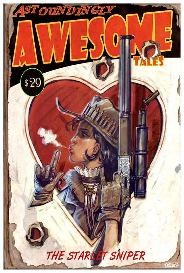 Astoundingly Awesome Tales - The Scarlet Sniper - Fallout 4 Poster