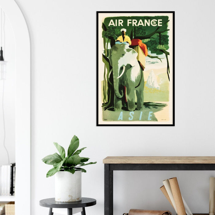 Air France - Asia - Vintage Airline Travel Poster