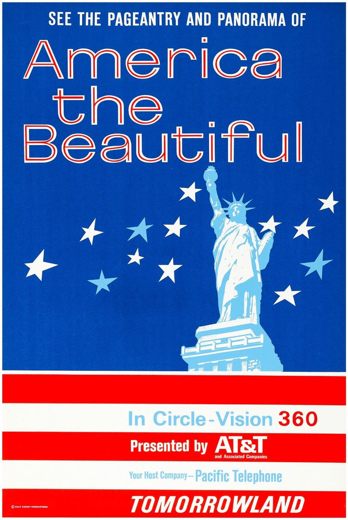 America the Beautiful - Disneyland Attraction Poster  - Walt Disney Vintage